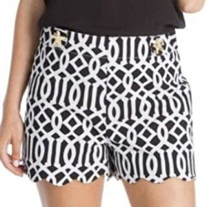 Mud Pie High Waist Scalloped Edge Shorts